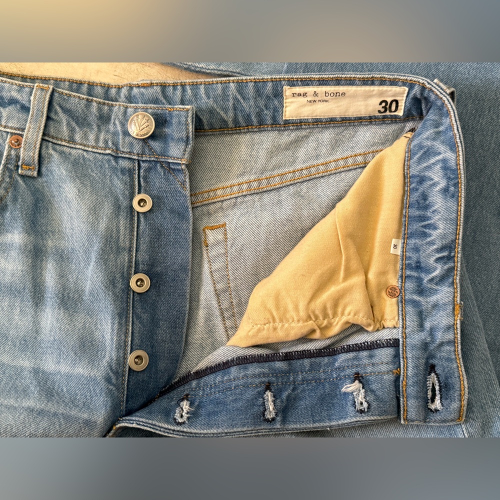 rag & bone Light Blue Straight Jeans - Picture 6 of 8